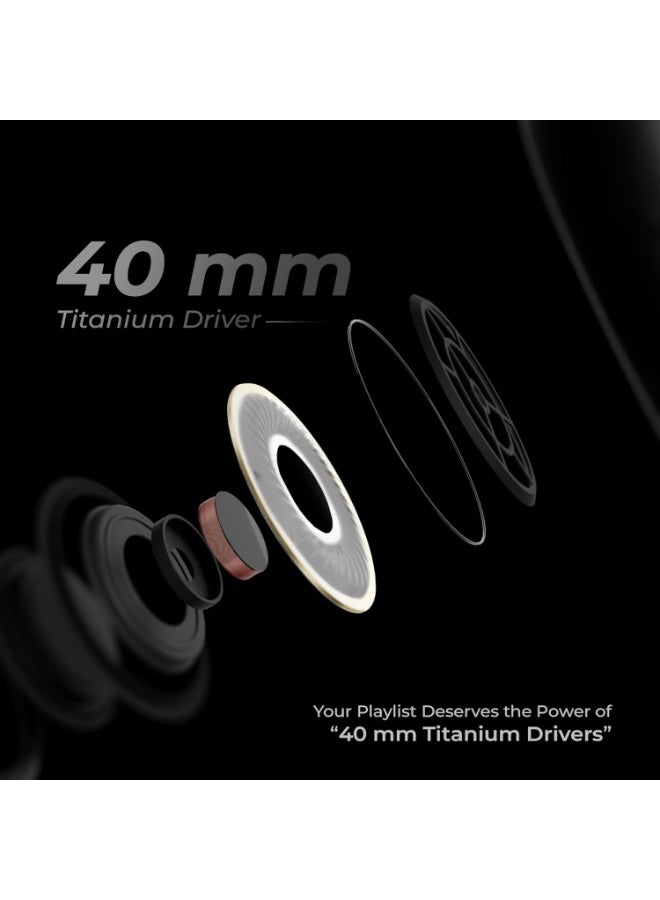 ZEBRONICS SILENCIO 111, Wireless Headphone, Hybrid ANC (50dB), 55*Hrs Backup, Transparency Mode, 40mm Titanium Drivers, 3 EQ Modes, ENC, Gaming Mode, Dual Pairing, Rapid Charge, Bluetooth v5.4 (Black) - Image 2